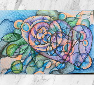 Two Hearts NeuroArt Card