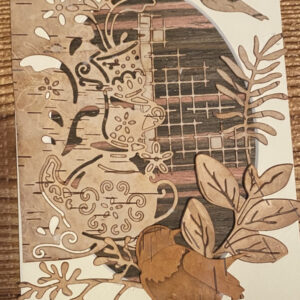 Birch Bark Card with bird