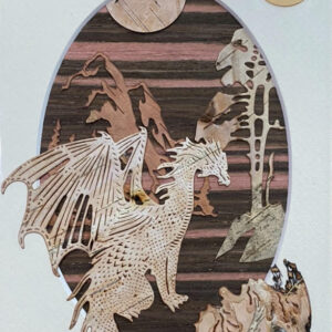 Dragon and Mountains Card