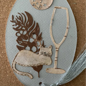 Cat Moon and Vine Bookmark