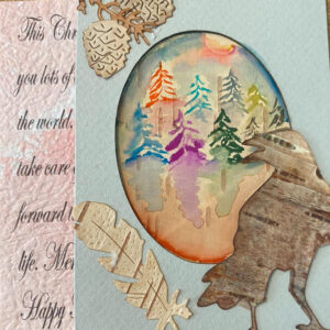 Christmas Greeting Card Crow