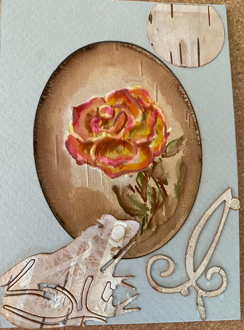 Christmas Greeting Card Christmas Frog and Rose