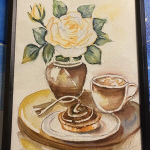 watercolour painting framed